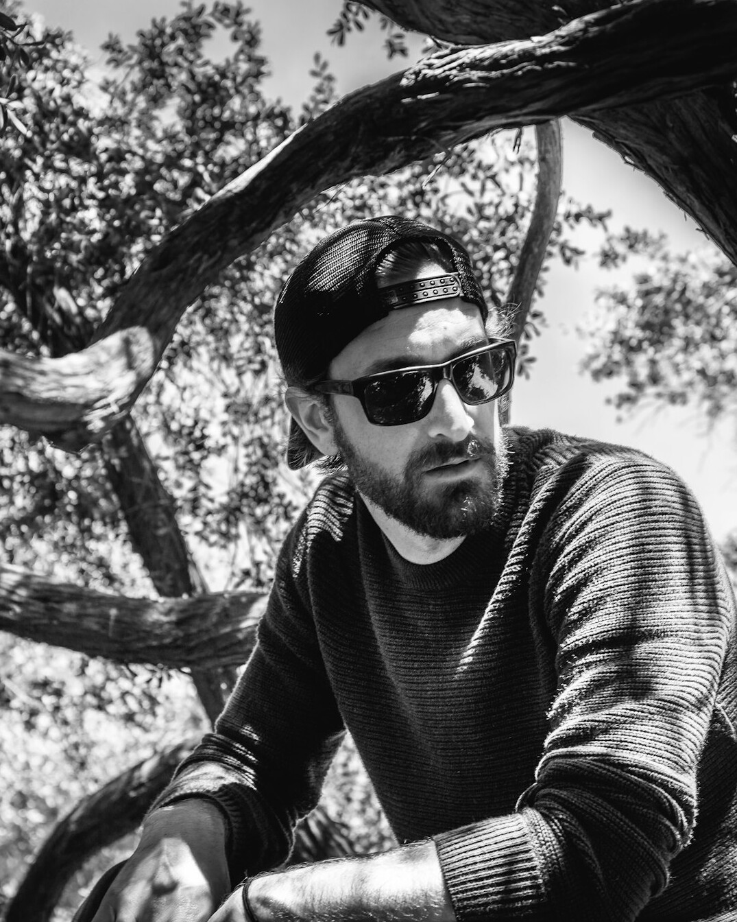 Portrait of a bearded man outdoors