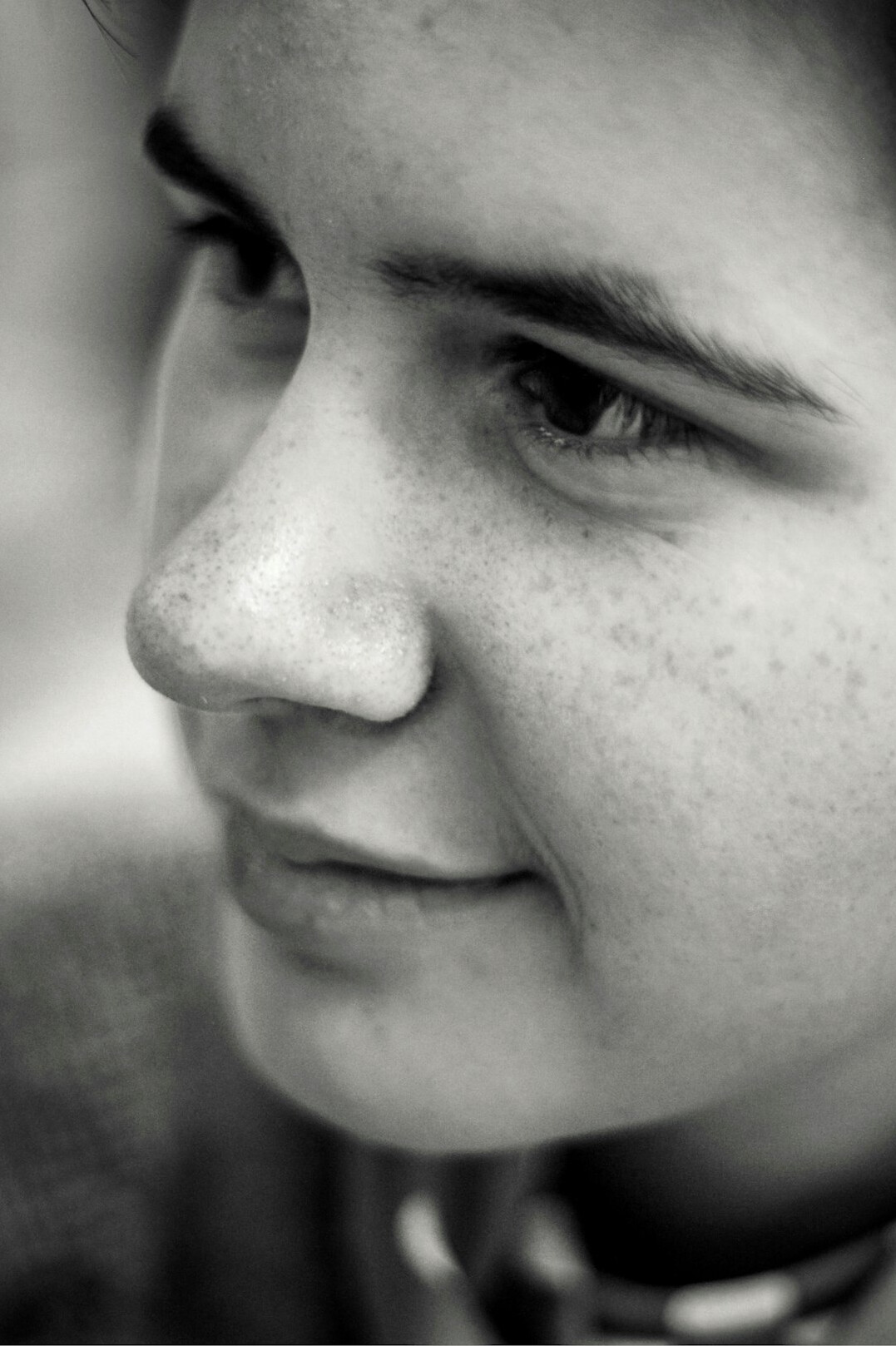 Portrait of a young woman with a gentle smile